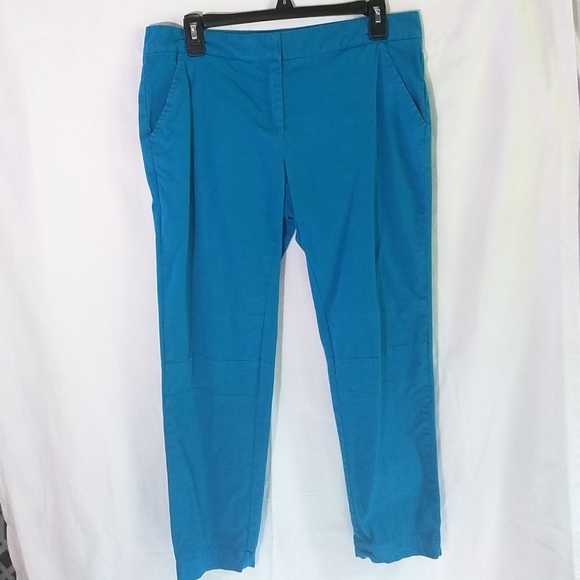 Derek Lam Cropped Pants Turquoise Size 10 - Picture 1 of 7